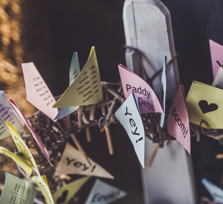 DIY Flags for wedding decor