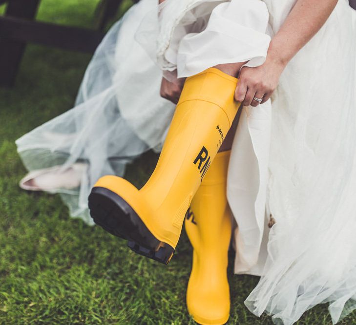 Bride in wellies