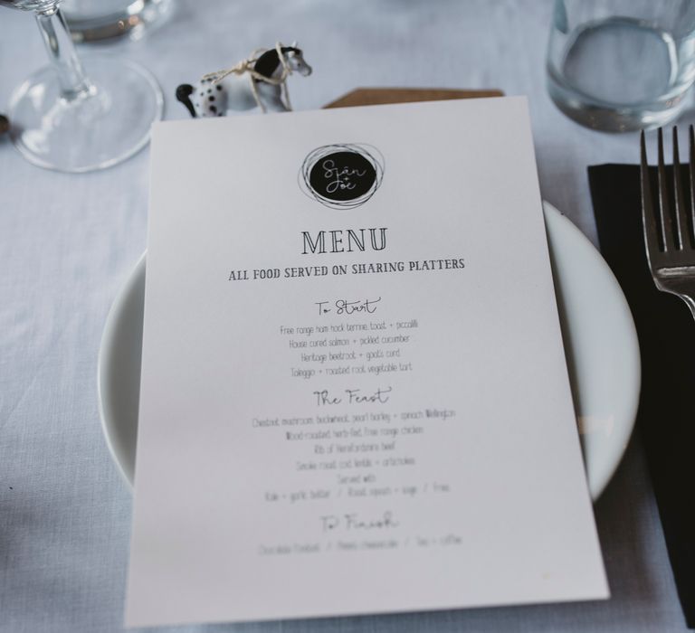 Stylish Printed Wedding Menu