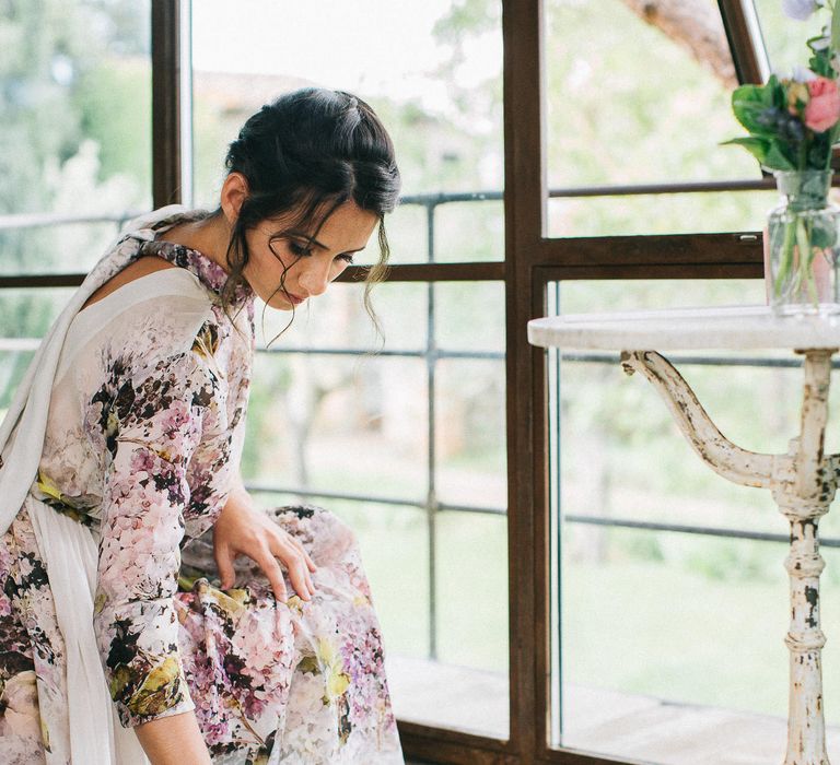 Floral Print Wedding Dress by Anna Fuca