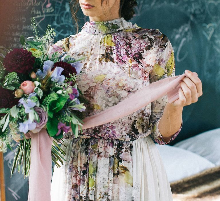 Floral Print Wedding Dress by Anna Fuca