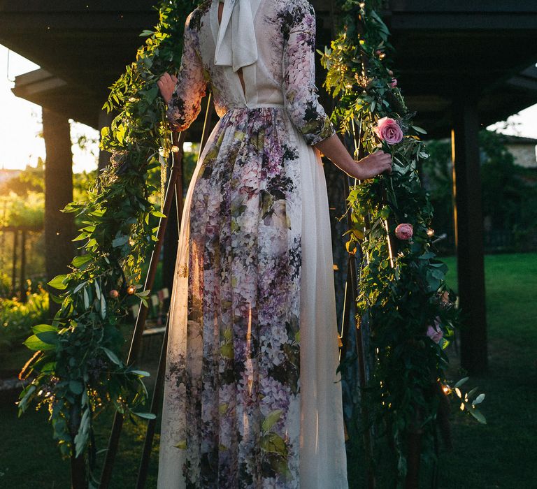 Floral Print Wedding Dress by Anna Fuca