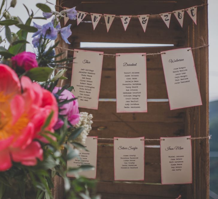 Rustic Table Plan For Wedding