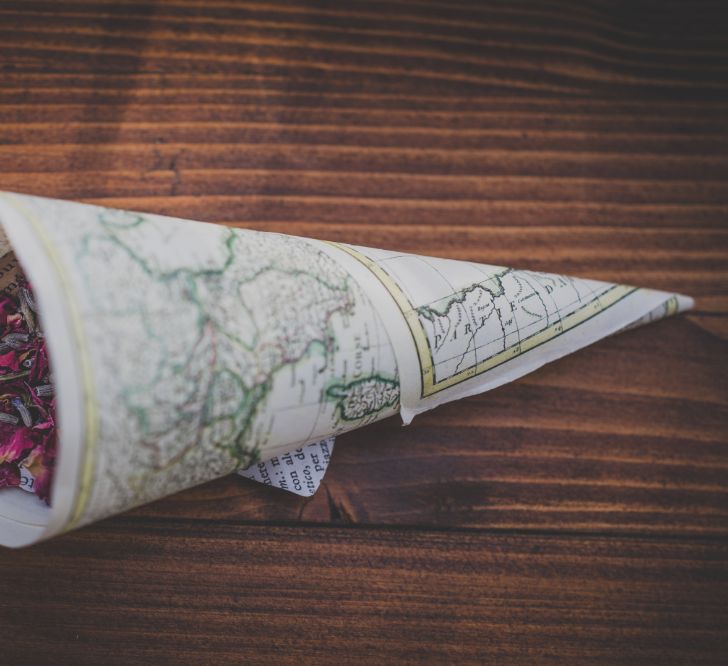 Confetti Cone Made From A Map