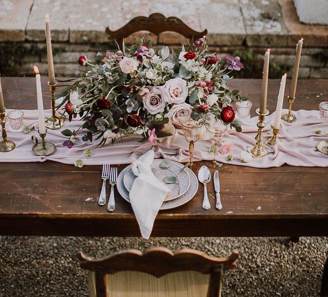 Italian Wedding Inspiration At A Neoclassical Villa With A Pale Pink & Marsala Colour Palette Images By Andrea Calvano