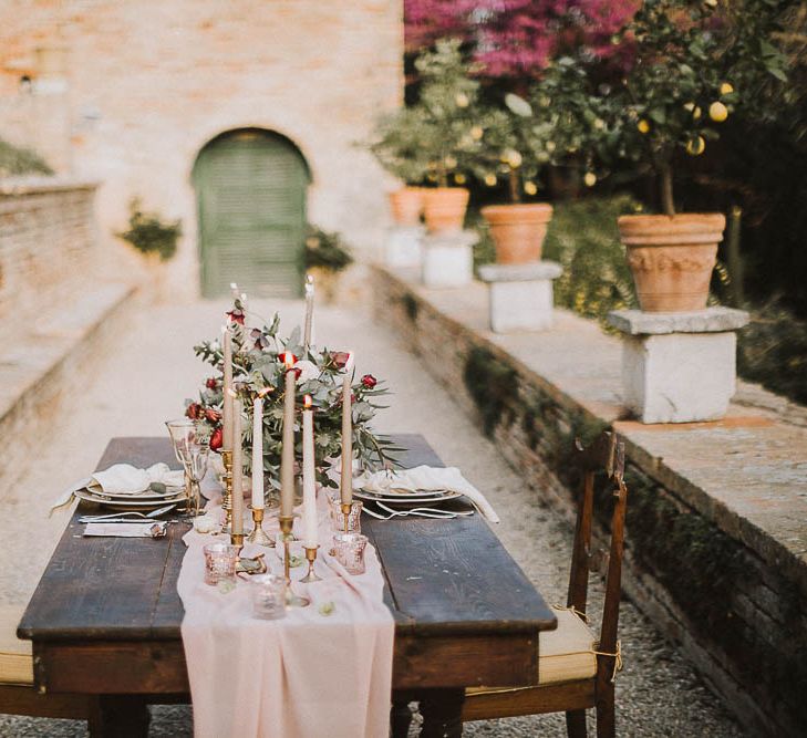 Italian Wedding Inspiration At A Neoclassical Villa With A Pale Pink & Marsala Colour Palette Images By Andrea Calvano