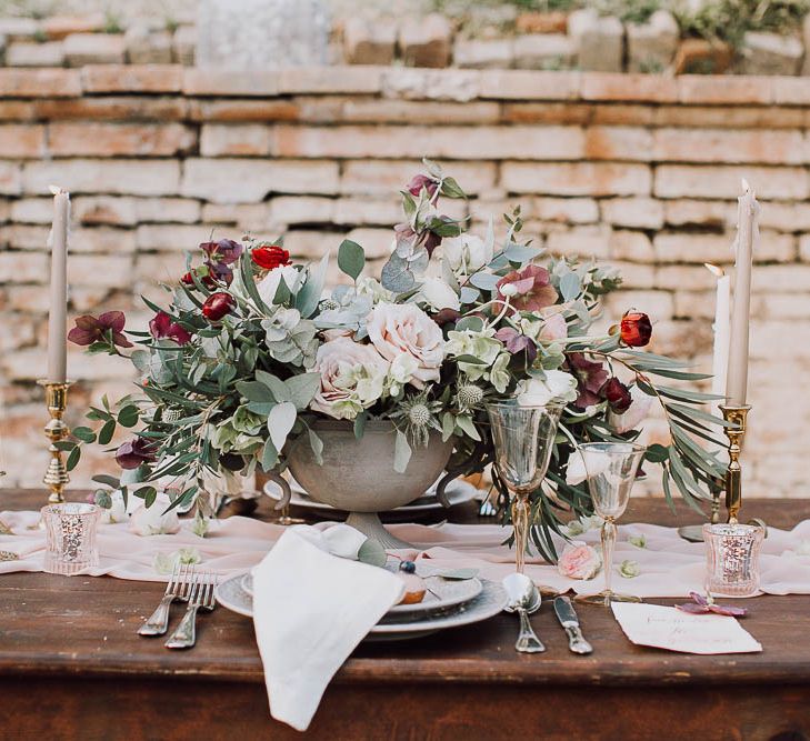 Italian Wedding Inspiration At A Neoclassical Villa With A Pale Pink & Marsala Colour Palette Images By Andrea Calvano