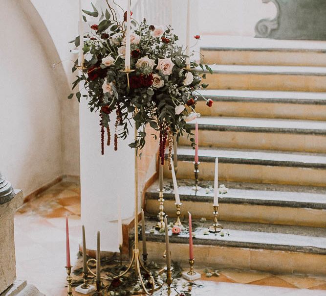 Italian Wedding Inspiration At A Neoclassical Villa With A Pale Pink & Marsala Colour Palette Images By Andrea Calvano