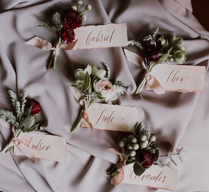 Hand Written Place Names For Wedding