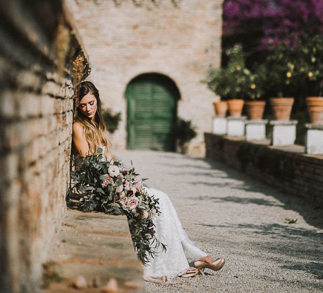 Italian Wedding Inspiration At A Neoclassical Villa With A Pale Pink & Marsala Colour Palette Images By Andrea Calvano