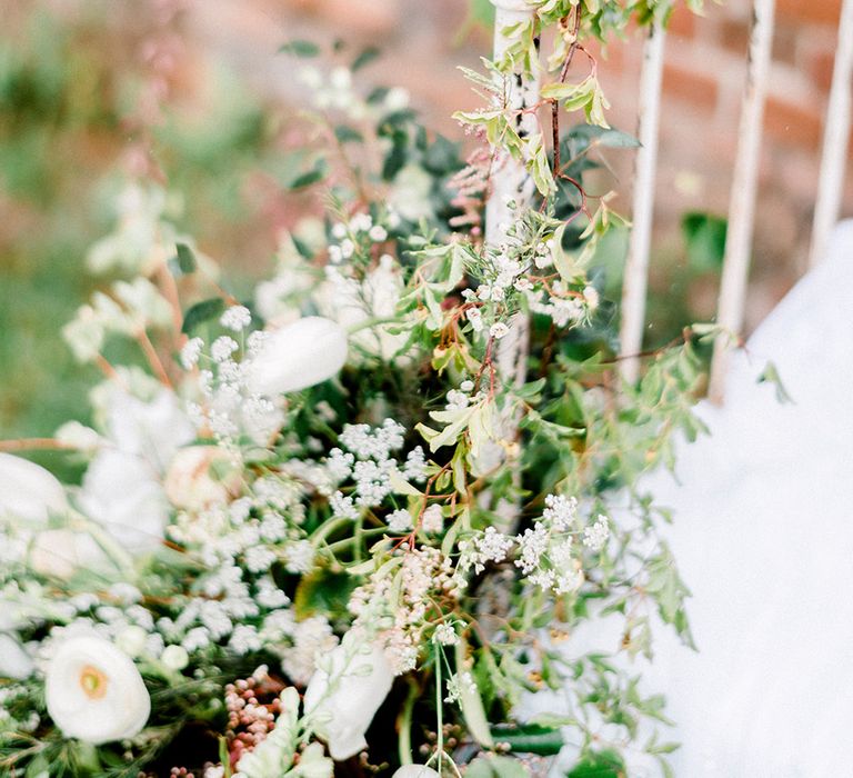 Romantic Florals by Fallen Flower Design | Dreamy Floral Fairytale Wedding Inspiration at Great Lodge in Essex | Kathryn Hopkins Fine Art Photography