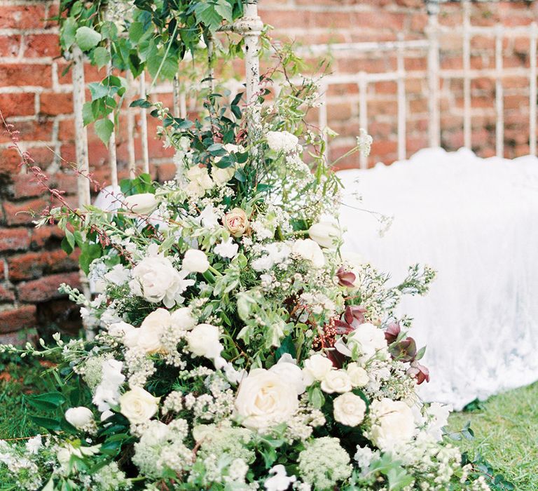 Romantic Florals by Fallen Flower Design | Dreamy Floral Fairytale Wedding Inspiration at Great Lodge in Essex | Kathryn Hopkins Fine Art Photography