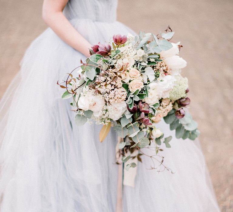 Blue Tulle Wedding Dress | Dreamy Bridal Inspiration at Great Lodge in Essex | Kathryn Hopkins Fine Art Photography