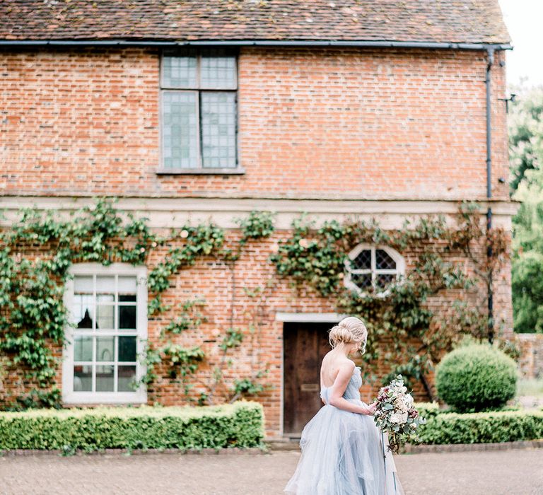 Blue Tulle Wedding Dress | Dreamy Bridal Inspiration at Great Lodge in Essex | Kathryn Hopkins Fine Art Photography