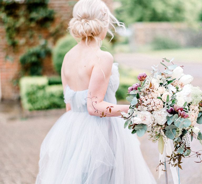 Blue Tulle Wedding Dress | Dreamy Bridal Inspiration at Great Lodge in Essex | Kathryn Hopkins Fine Art Photography