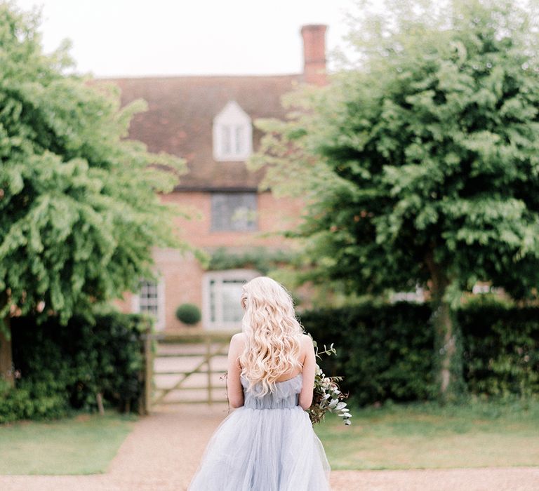 Blue Tulle Wedding Dress | Dreamy Bridal Inspiration at Great Lodge in Essex | Kathryn Hopkins Fine Art Photography