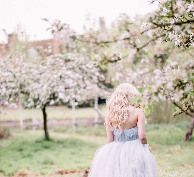 Blue Tulle Wedding Dress | Dreamy Bridal Inspiration at Great Lodge in Essex | Kathryn Hopkins Fine Art Photography