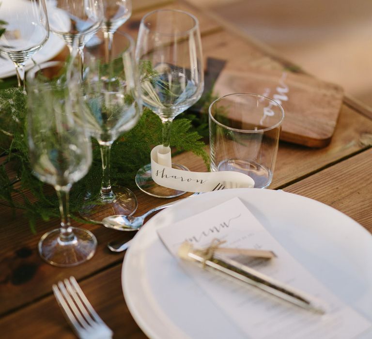 Wedding Styling Table Scape - White, Green & Mustard Colour Palette