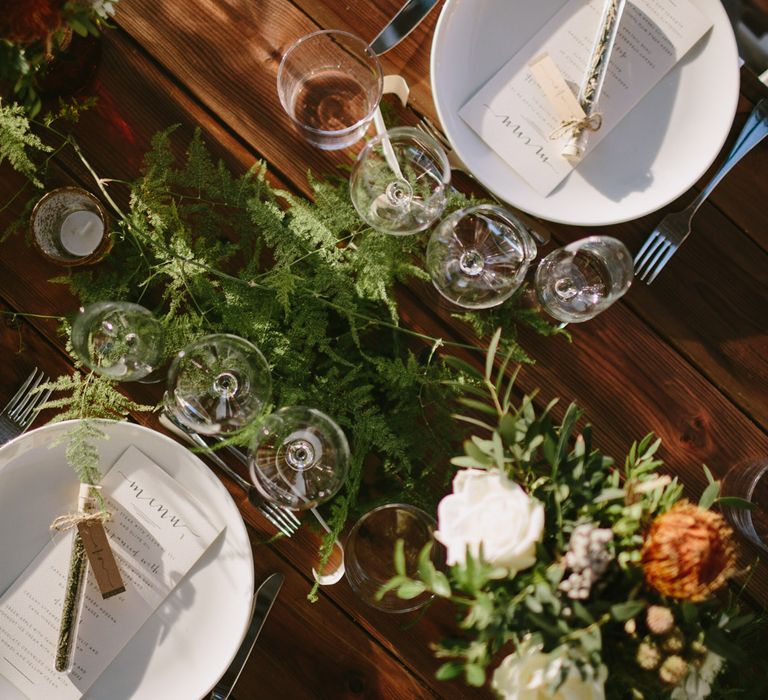 Wedding Styling Table Scape - White, Green & Mustard Colour Palette