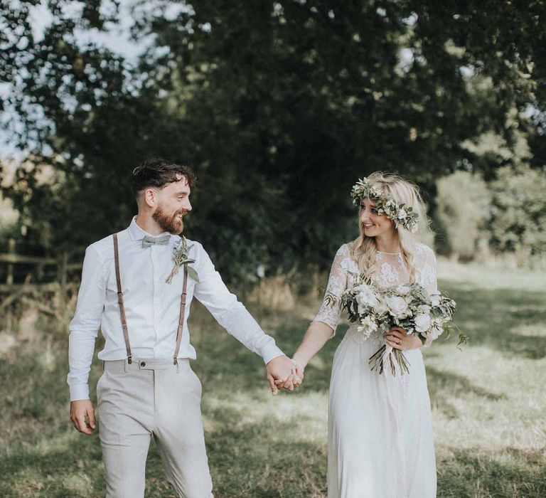 Abbi From Save The Date Magazine Gets Married Wearing Margaux Taridts & Grace Loves Lace Outdoor Festival Wedding With Tipis, Bell Tent Camping & Festoon Lights