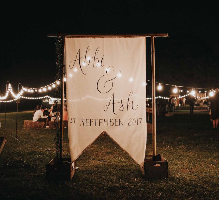 Abbi From Save The Date Magazine Gets Married Wearing Margaux Taridts & Grace Loves Lace Outdoor Festival Wedding With Tipis, Bell Tent Camping & Festoon Lights