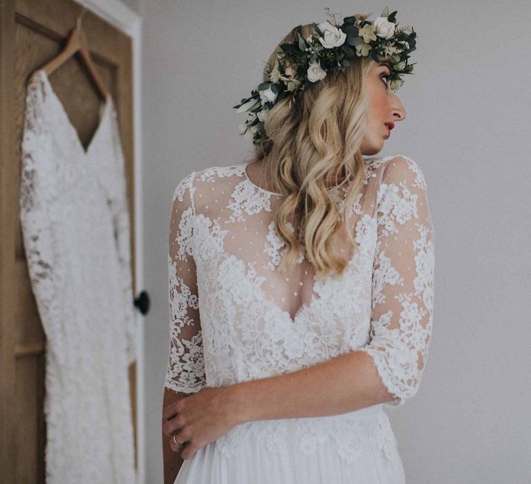 Abbi From Save The Date Magazine Gets Married Wearing Margaux Taridts & Grace Loves Lace Outdoor Festival Wedding With Tipis, Bell Tent Camping & Festoon Lights