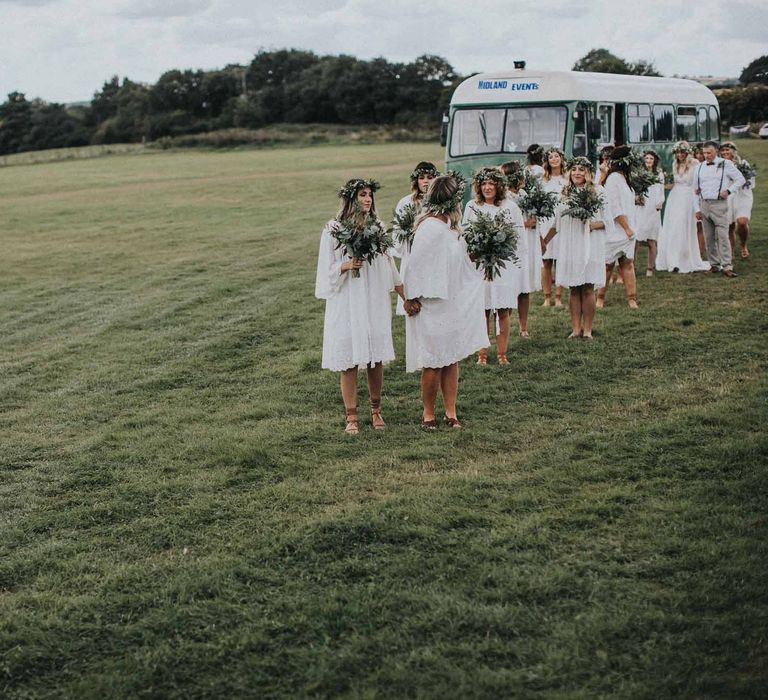 Abbi From Save The Date Magazine Gets Married Wearing Margaux Taridts & Grace Loves Lace Outdoor Festival Wedding With Tipis, Bell Tent Camping & Festoon Lights