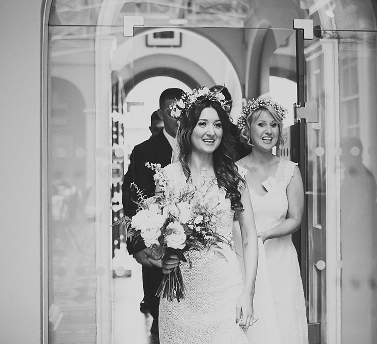 Bridesmaids In White