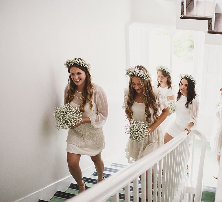 Bridesmaids in White