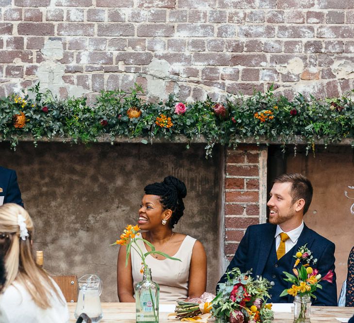 Wedding Speeches | Fireplace Flowers | | Relaxed Industrial Wedding at Ocean Studios, Plymouth | Freckle Photography