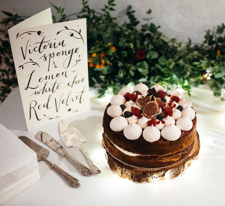 homemade Wedding Cakes | Floral Cake Topper | Relaxed Industrial Wedding at Ocean Studios, Plymouth | Freckle Photography