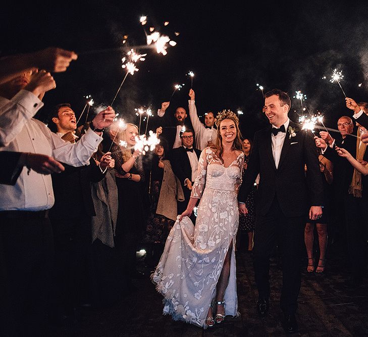 Sparkler Send Off At Wedding | Image by Samuel Docker Photography