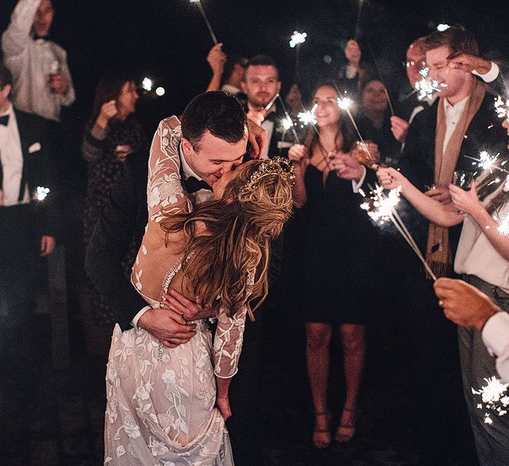 Sparkler Send Off At Wedding | Image by Samuel Docker Photography