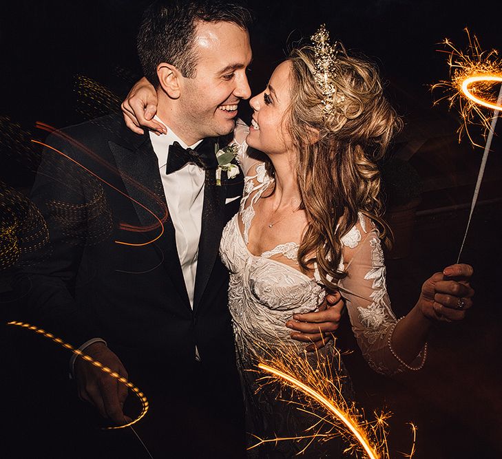 Sparkler Send Off At Wedding | Image by Samuel Docker Photography