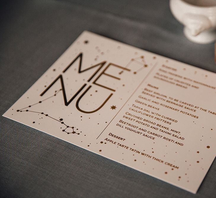 Celestial Inspired Wedding Menu