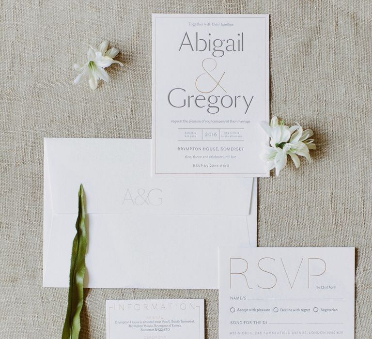 Traditional Letterpress Wedding Stationery Suite