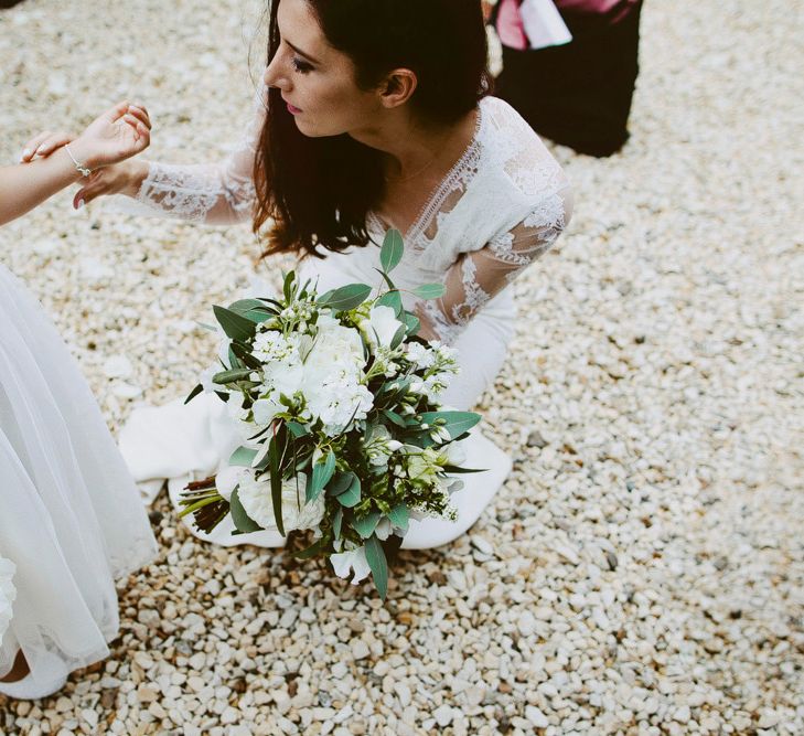 Elegant Wedding at Brympton House With Bride in Bespoke Wedding Dress