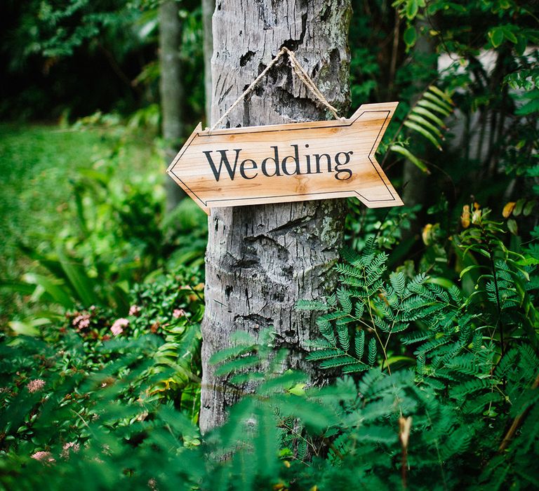 Wooden Arrow Wedding Sign