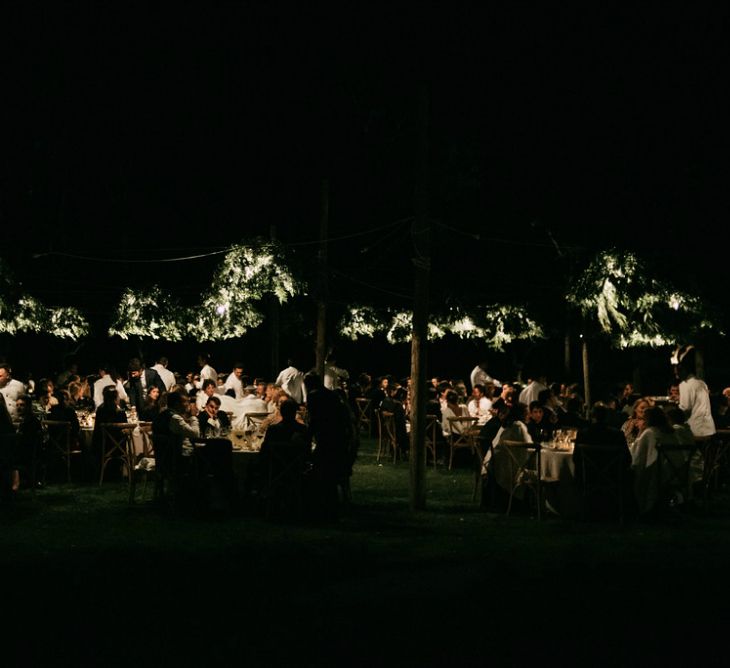 Outdoor Wedding Reception at Night