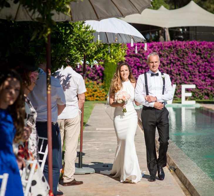 Bride in Suzanne Neville Wedding Dress | Outdoor Ibiza Destination Wedding | Gypsy Westwood Photography | Infin8 Film