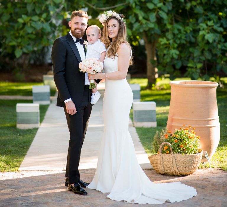 Bride in Suzanne Neville Wedding Dress | Groom in Reiss Suit | Outdoor Ibiza Destination Wedding | Gypsy Westwood Photography | Infin8 Film