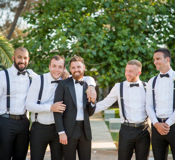 Groomsmen in Reiss Black Tie Suits | Outdoor Ibiza Destination Wedding | Gypsy Westwood Photography | Infin8 Film