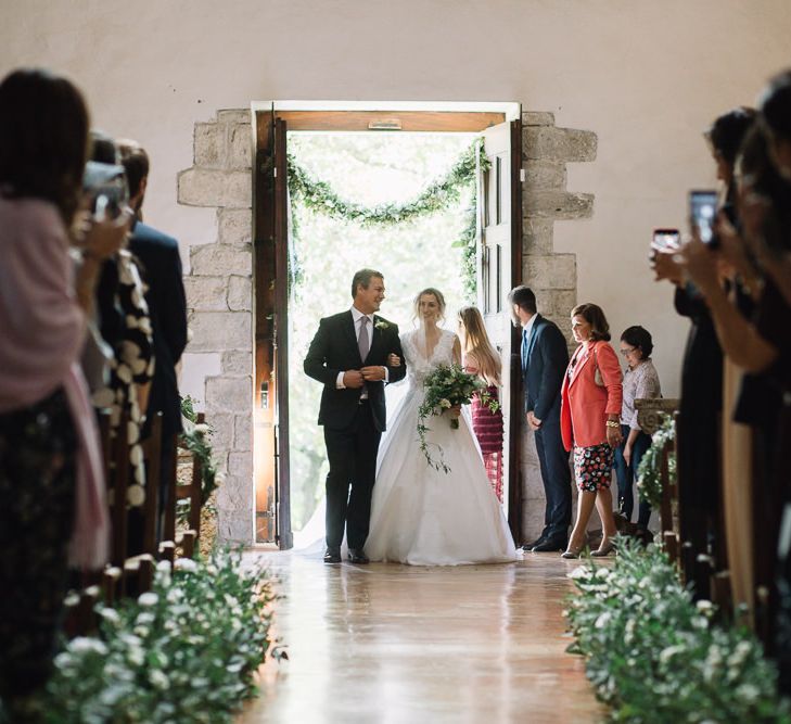 Bridal Entrance in Luisa Beccaria Wedding Dress