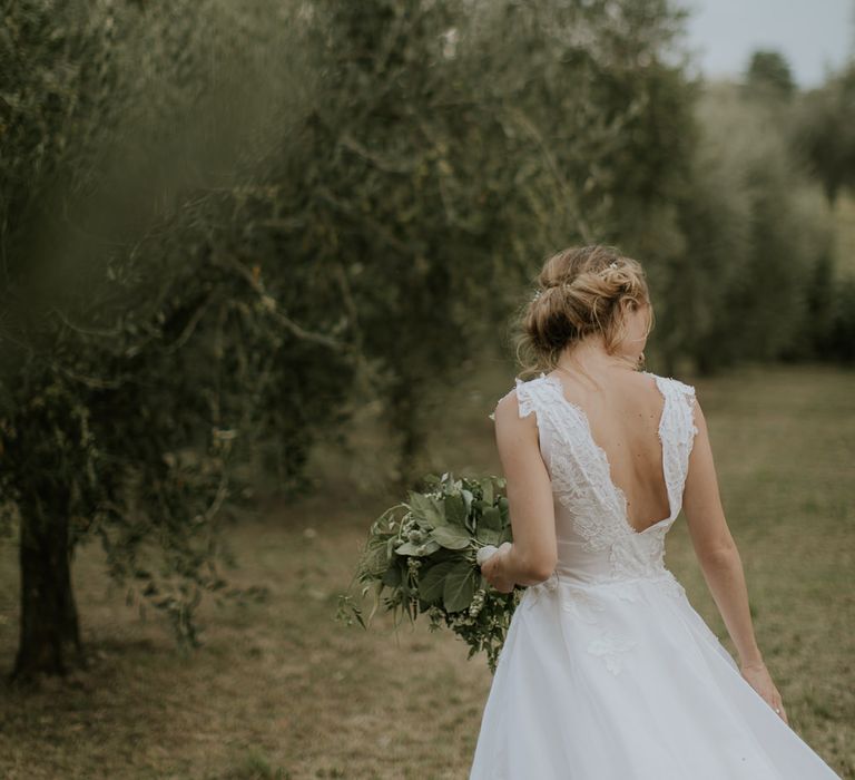 Bride in Luisa Beccaria Wedding Dress