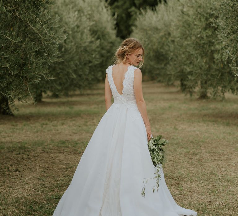 Bride in Luisa Beccaria Wedding Dress