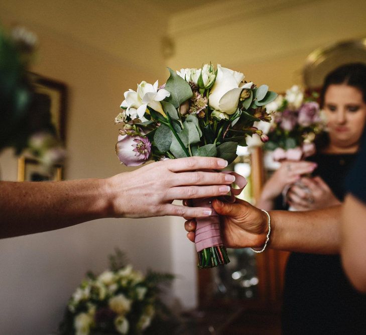 White & Lilac Bridal Bouquet | Andy Gaines Photography