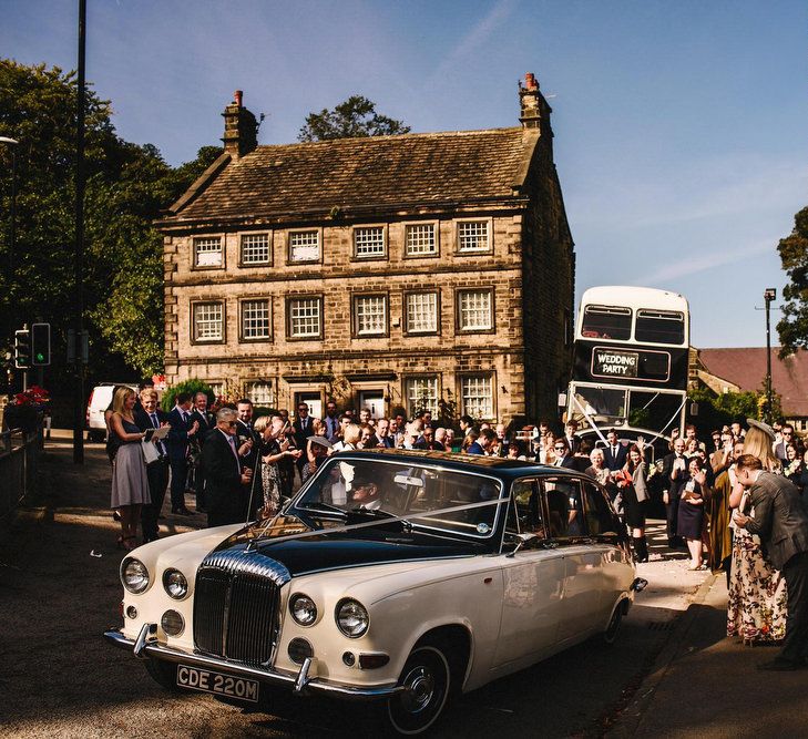 Vintage Wedding Car & Double Decker Bus | Andy Gaines Photography