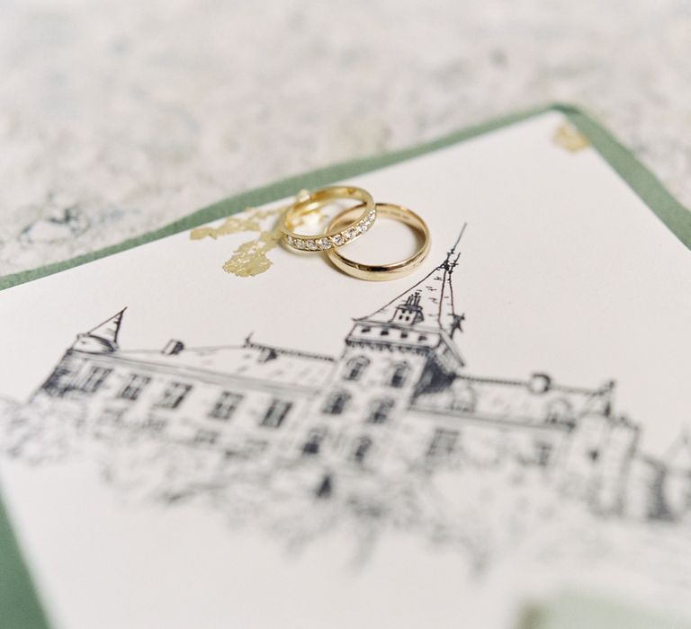 Wedding Bands | Wedding Stationery | Fairytale Castle Wedding at Chateau de Lisse in France | Lilli Kad Photography