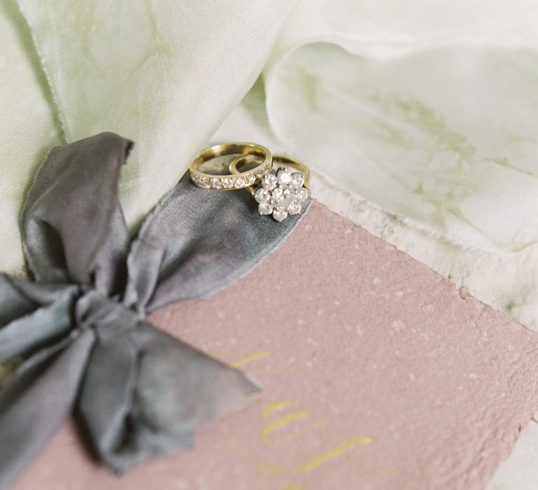 Diamond Engament Ring and Wedding Band | Fairytale Castle Wedding at Chateau de Lisse in France | Lilli Kad Photography