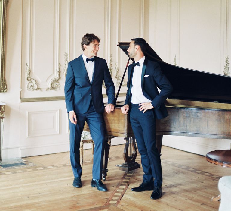 Groomsmen in Tuxedos | Fairytale Castle Wedding at Chateau de Lisse in France | Lilli Kad Photography